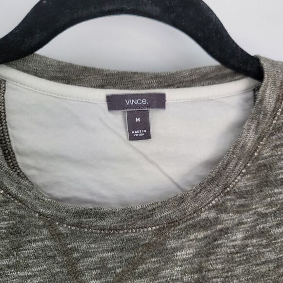 Vince heathered olive green pullover top - Picture 5 of 11